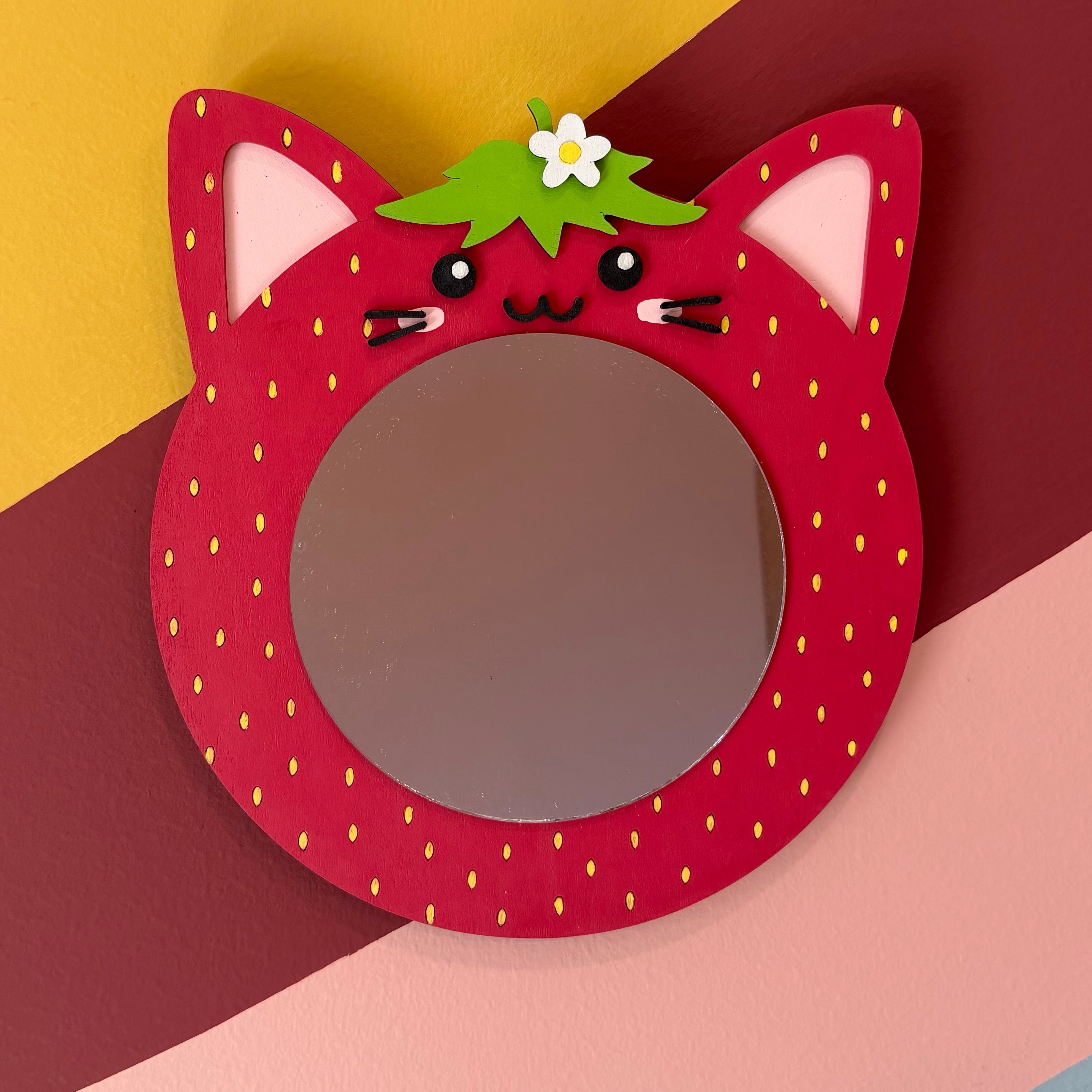 Strawberry Cat Mirror