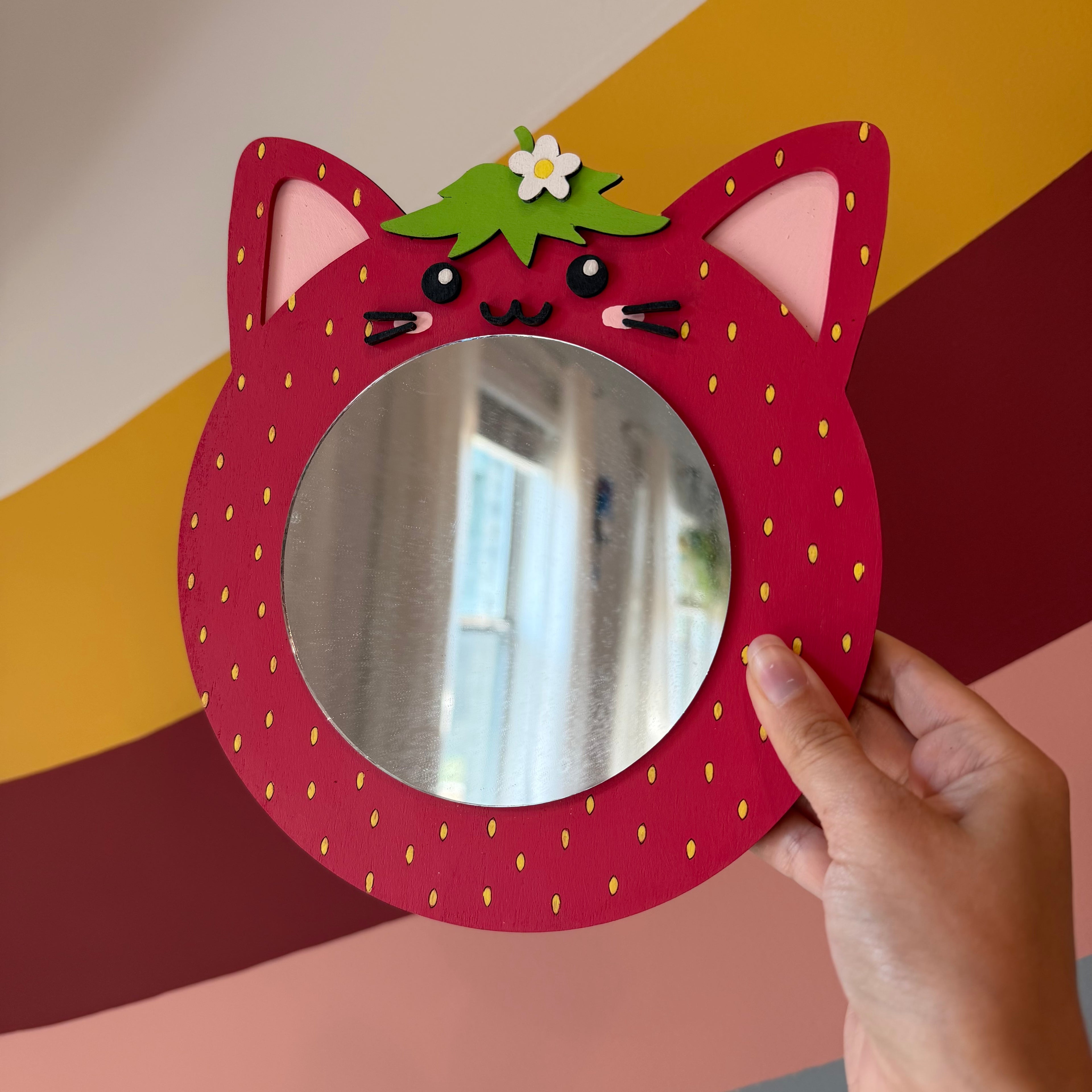 Strawberry Cat Mirror